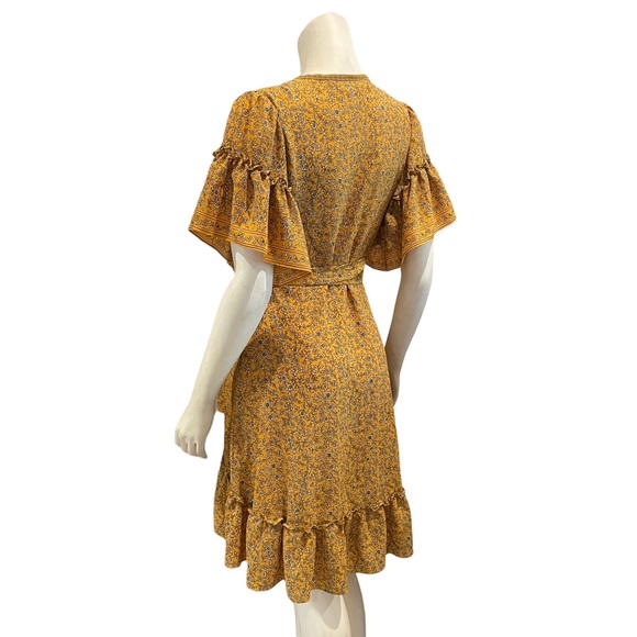 Max Studio Ruffled Floral Wrap Dress - Picture 5 of 10